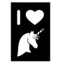 Glittertattoo Stencil I Love Unicorn  (5 pack)