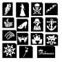 Glimmer Princess & Pirates Stencil Set with poster