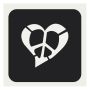 Glittertattoo Stencils Peace Heart (5 pack)