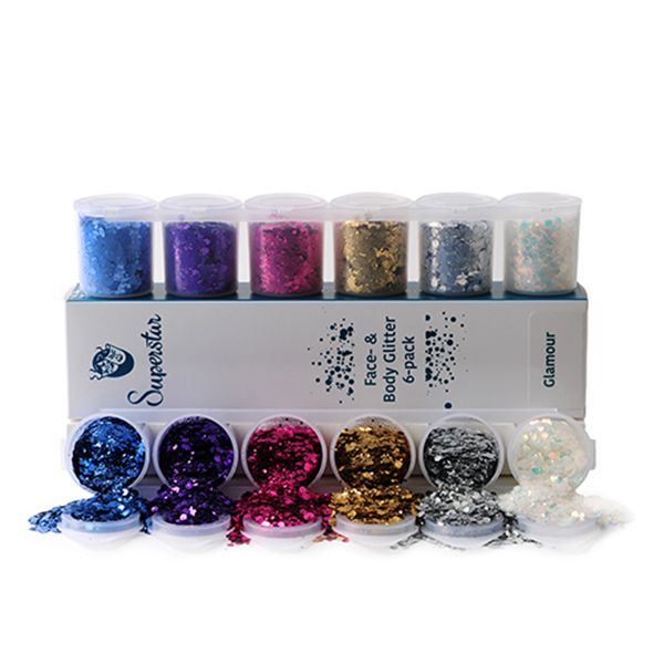 Superstar Glamour Chunky Glitter Mix 6 pack Facepaintshop