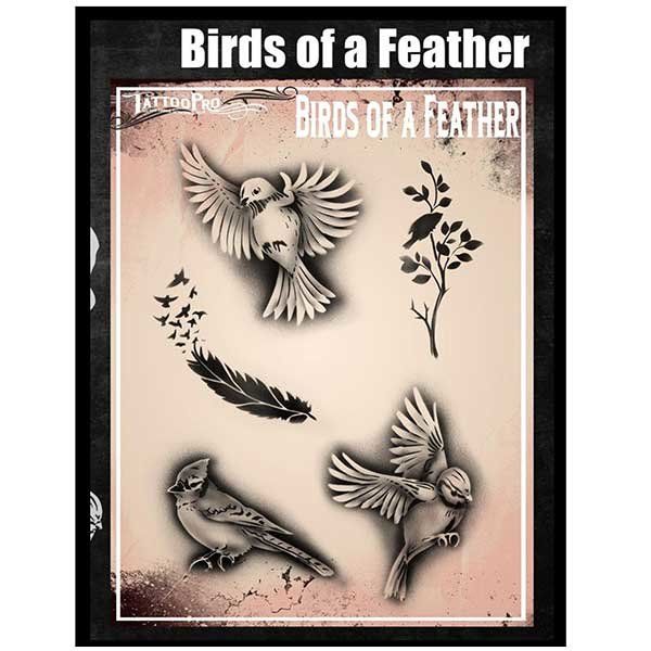 Wiser Airbrush Tattoo Birds of a Feather |Facepaintshop Wiser Airbrush Tattoo Birds of a Feather |Facepaintshop