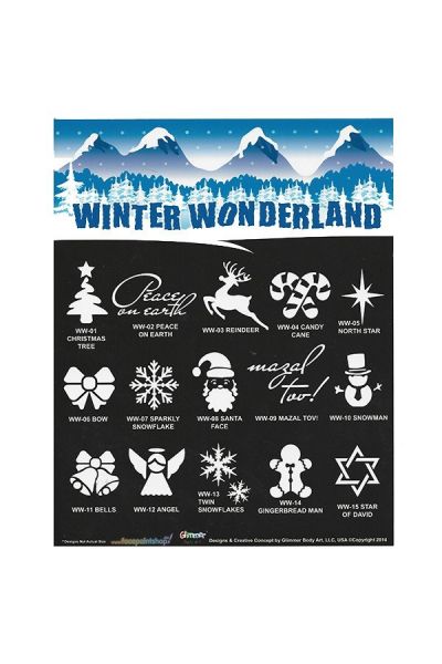 Glimmer Winter Wonderland Stencil Set with poster