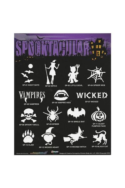 Glimmer Winter Spooktacular Stencil Set with poster