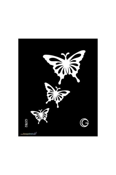 Cascading Butterflies Zwarte Tattoo Sjabloon
