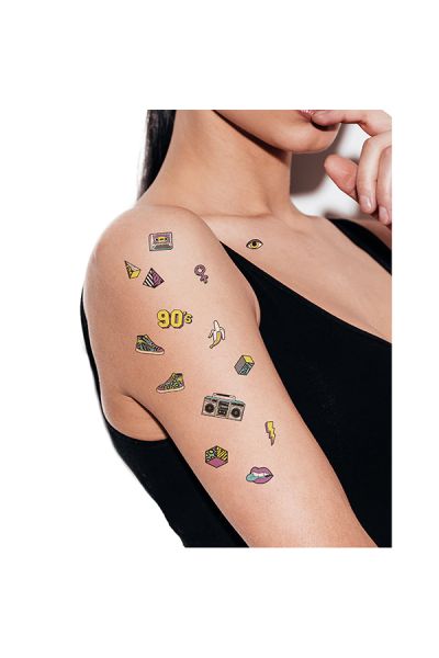 Temporary Tattoo 90's Boom Mix Set