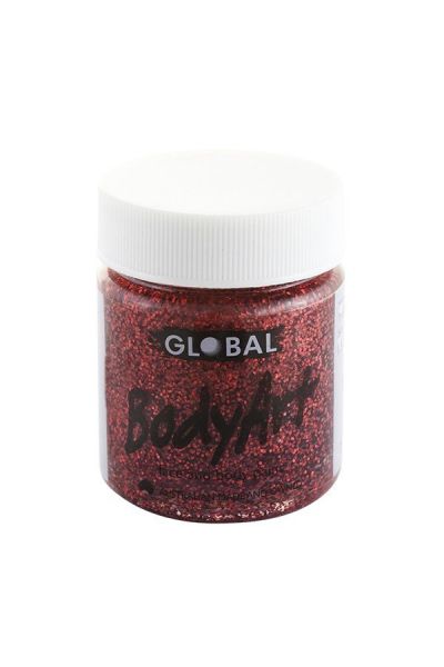 Global Bodyart Glittergel Rood