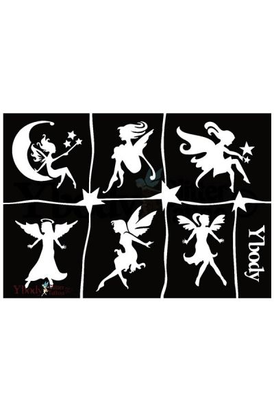 Fairy Glittertattoo Stencils A5