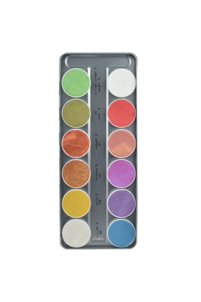 Kryolan Aquacolor Interferenz Palet 12 Kleuren Special Filling