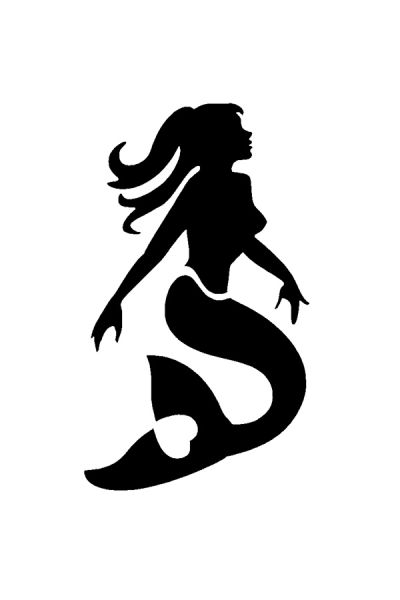 Glitter Tattoo Stencil Mermaid