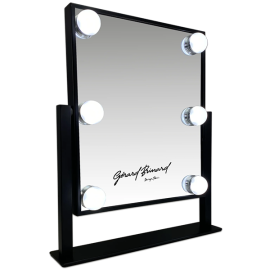 Metal Hollywood Mirror Black Small LED 6 Bulbs