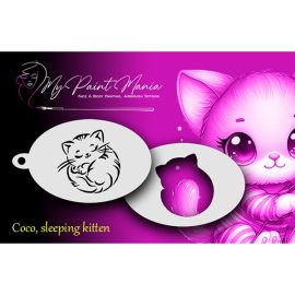Facepainting Stencil Coco Sleeping Kitten