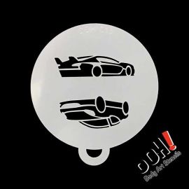 oOH Sports Car Paint Stencil

OOh Facepainting stencils are designed to be symmetrical so you can just turn and rotate the stencils to go right around the face