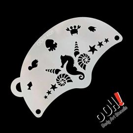 oOH Seahorse Face Paint Stencil

OOh Facepainting stencils are designed to be symmetrical so you can just turn and rotate the stencils to go right around the face.