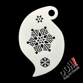 oOh Body Art Snowflake Storm Stencil

OOh Facepainting stencils are designed to be symmetrical so you can just turn and rotate the stencils to go right around the face. You don't need to use a second stencil to mirror your background texture on the oppo