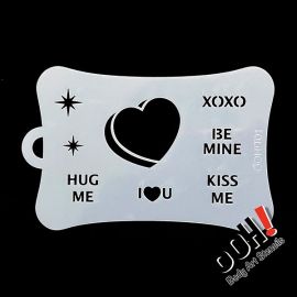 oOh Body Art Valentine Candy Heart Stencil T01