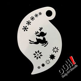 oOh Body Art Baby Unicorn Storm Stencil

OOh Facepainting stencils are designed to be symmetrical so you can just turn and rotate the stencils to go right around the face. You don't need to use a second stencil to mirror your background texture on the o