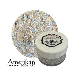Amerikan Body Art Glitter Creme Voyager silver holographic glitter creme for face and body