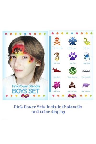 Sillyfarm Boys Pink Power Stencil Set