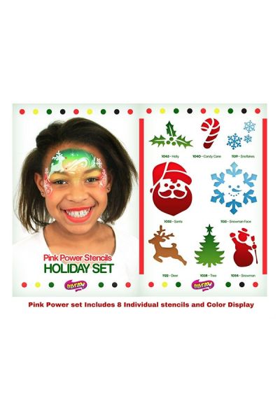 Sillyfarm Christmas Pink Power Stencil Set