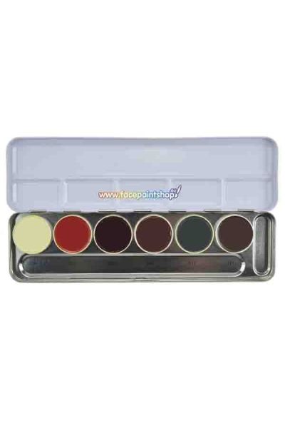 Kryolan Rubber Mask Grease S Palette 6 Colors