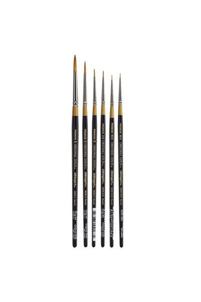 Kingart Original Gold® 9000 Series, Golden Taklon Round, Set of 6