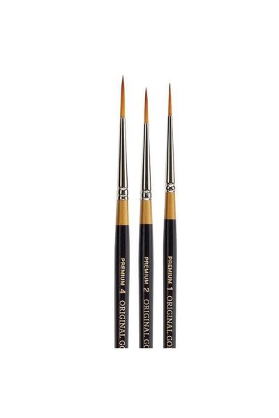 Kingart Original Gold 9350 Series, Golden Taklon Liner 3 Pcs