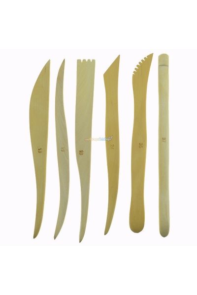Kryolan Wooden Modeling Spatula Set 6pcs