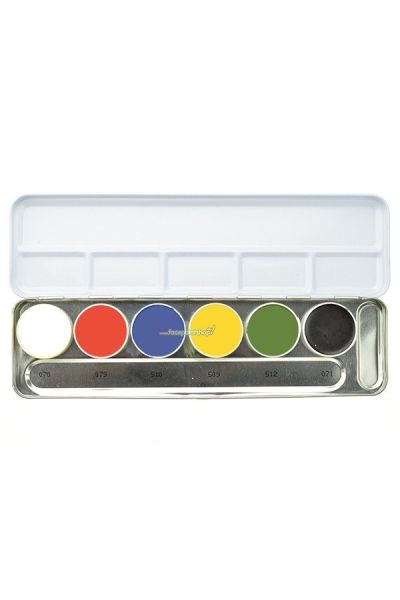 Kryolan Rubber Mask Grease Palette 6 COLORS 