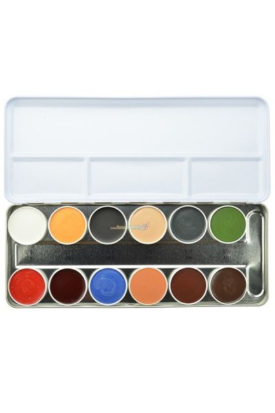 Kryolan Rubber Mask Grease Palette 12 Colors ( B Palette)