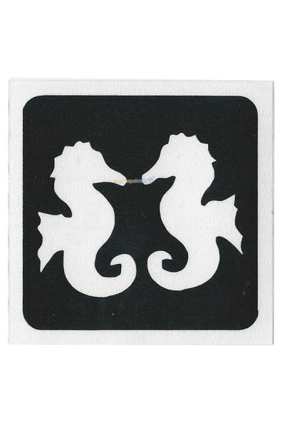 Glittertattoo Stencil Twin Seahorse (5 pack)