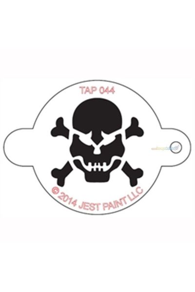 Tap Facepaint Stencil Skull with Crossbones