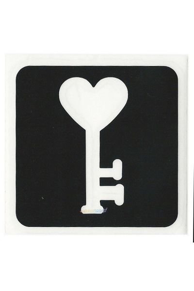 Glittertattoo Stencil Heart Key  (5 pack)