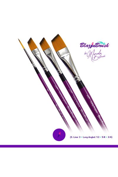 Marcela Bustamante Blazin Brush Long Angled Set 4pcs