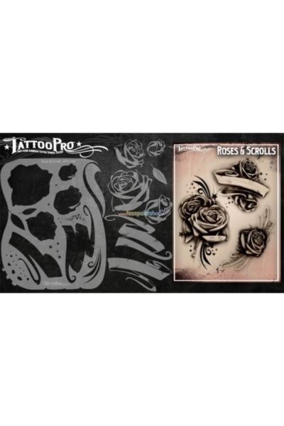 Wiser Airbrush Tattoo Roses & Scrolls