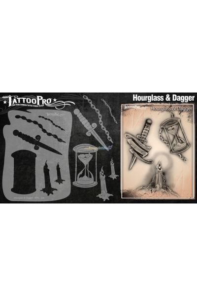 Wiser Airbrush Tattoo hourglass and dagger