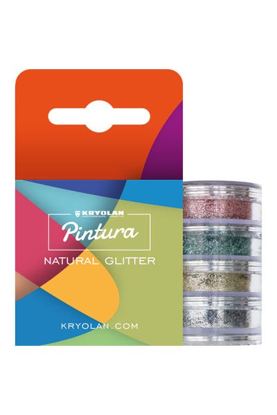 Kryolan Pintura Natural Glitter 4 Colors Stacker