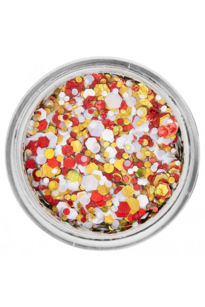 PXP Pressed Chunky Glitter Cream Red-Yellow-White 10ml