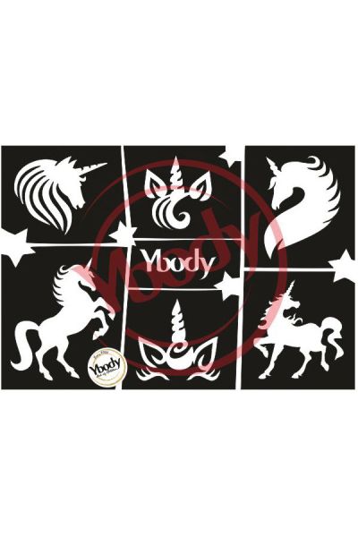 Unicorn Glittertattoo Stencils A5
