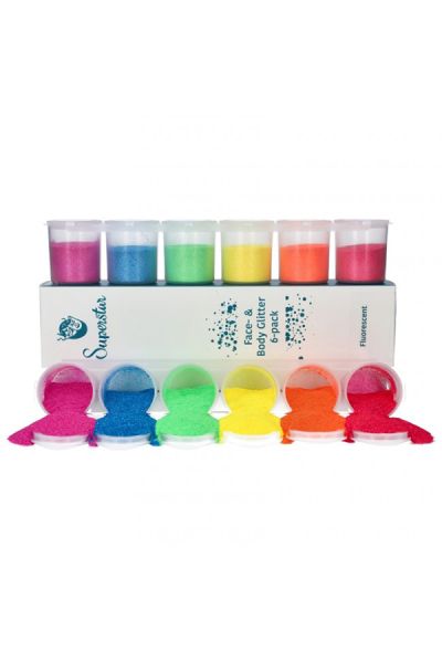 Superstar Fluorescent Fine Glitter Mix 6-pack 90 ml