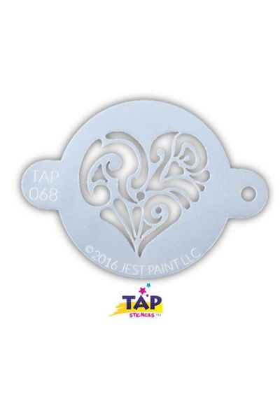 Tap Facepaint Stencil Ornate Heart
