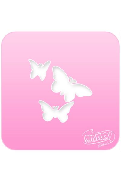Silly Farm Stencil 3 Butterflies