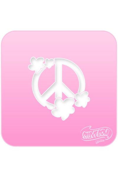 Silly Farm Stencil Peace Flowers