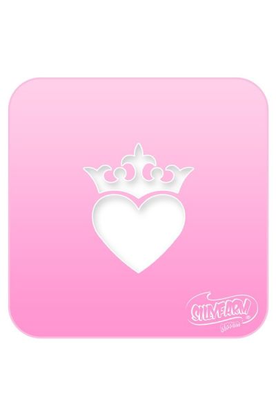 Silly Farm Stencil Crowned Heart
