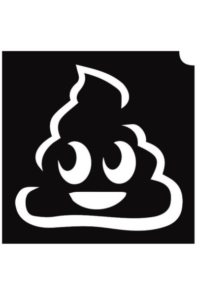Glittertattoo Stencil Emoji Poop  (5 pack)
