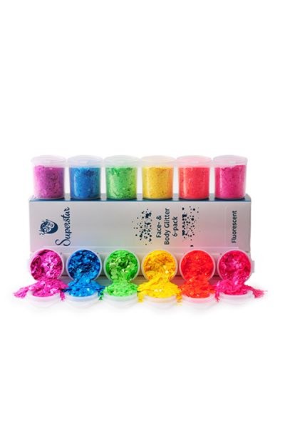 Superstar Fluorescent Chunky Glitter Mix 6-pack 