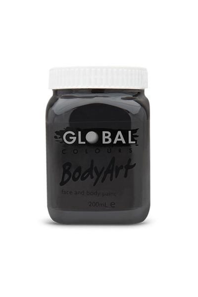 Global Face & BodyArt Liquid Paint Black 200ml