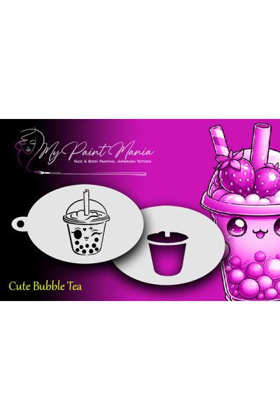 Facepainting Stencil Cute Bubble Tea