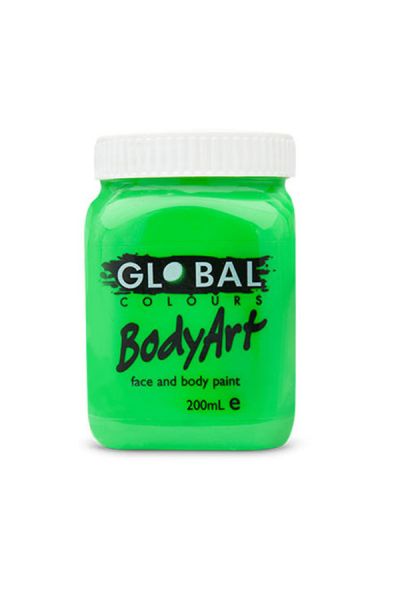 Global Face & BodyArt Liquid Paint UV Green 200ml