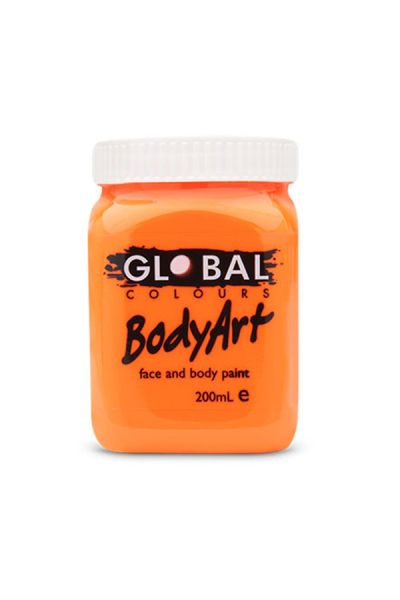 Global Face & BodyArt Liquid Paint UV Orange 200ml