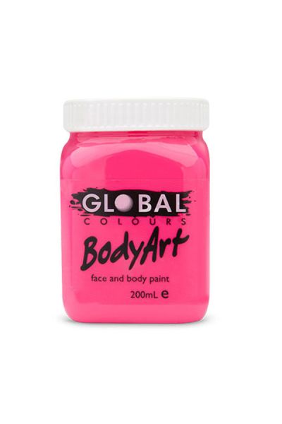 Global Face & BodyArt Liquid Paint UV Pink 200ml